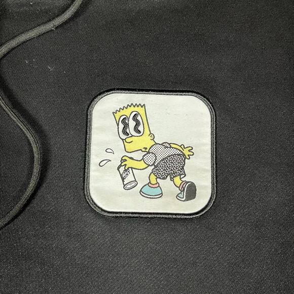 The Simpsons Bart Black Pullover Hoodie Men’s Sz S Preowned - Picture 2 of 4